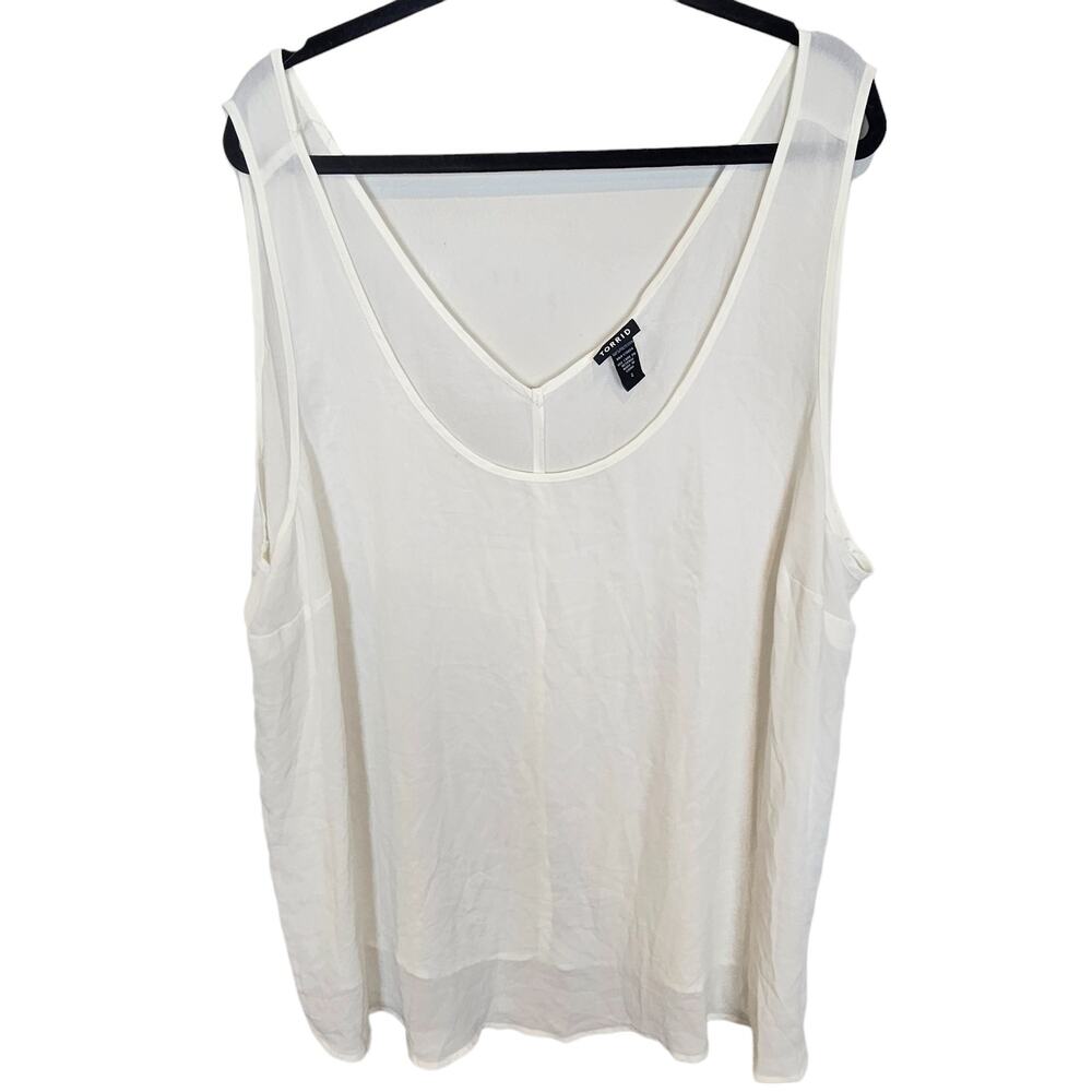 Torrid Top Scoop Neck Tank Top Plus Size Top Sleeveless Tank Top 4X White